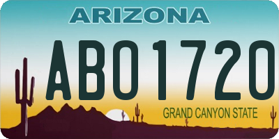 AZ license plate ABO1720