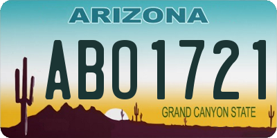 AZ license plate ABO1721