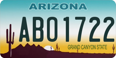 AZ license plate ABO1722