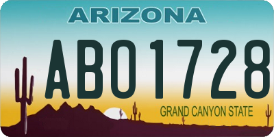 AZ license plate ABO1728