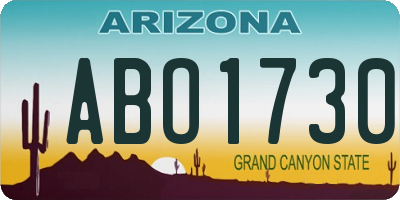 AZ license plate ABO1730
