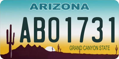 AZ license plate ABO1731