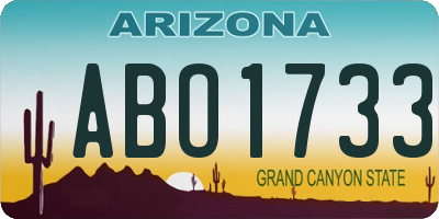 AZ license plate ABO1733