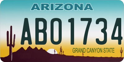 AZ license plate ABO1734