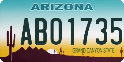 AZ license plate ABO1735