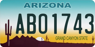 AZ license plate ABO1743