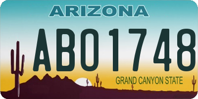 AZ license plate ABO1748