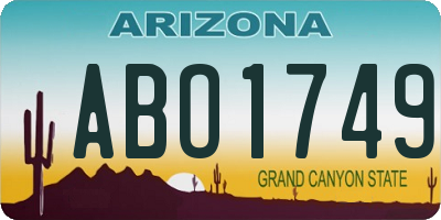 AZ license plate ABO1749