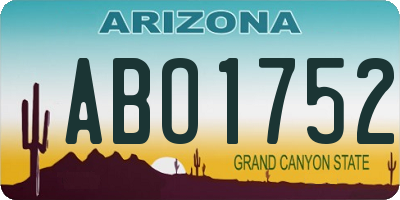 AZ license plate ABO1752