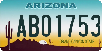 AZ license plate ABO1753