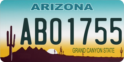 AZ license plate ABO1755