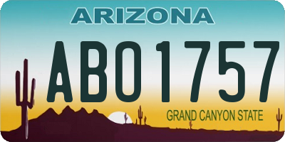 AZ license plate ABO1757