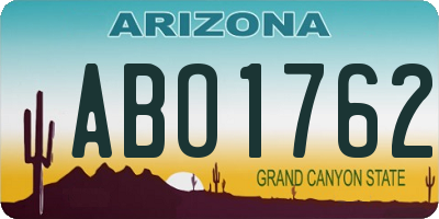 AZ license plate ABO1762
