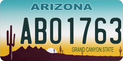 AZ license plate ABO1763