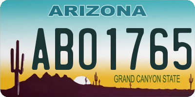 AZ license plate ABO1765