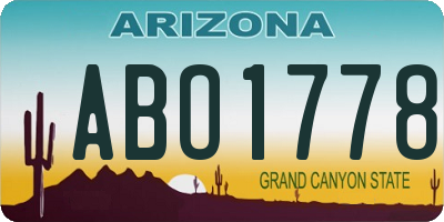 AZ license plate ABO1778