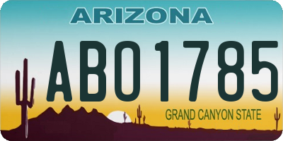 AZ license plate ABO1785
