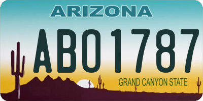 AZ license plate ABO1787