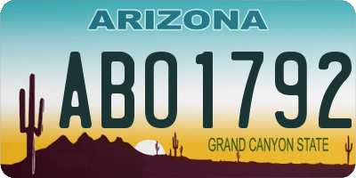 AZ license plate ABO1792