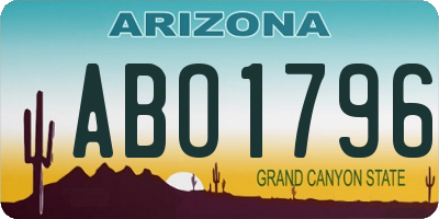AZ license plate ABO1796