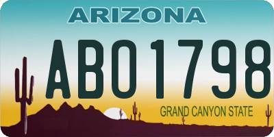 AZ license plate ABO1798