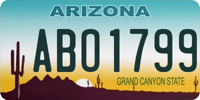 AZ license plate ABO1799