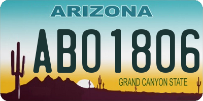 AZ license plate ABO1806