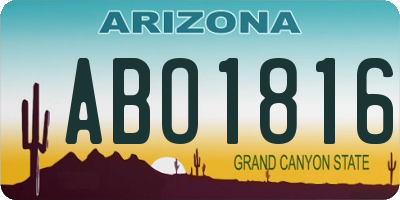 AZ license plate ABO1816