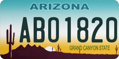 AZ license plate ABO1820