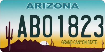 AZ license plate ABO1823