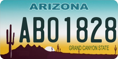 AZ license plate ABO1828