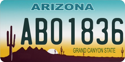 AZ license plate ABO1836
