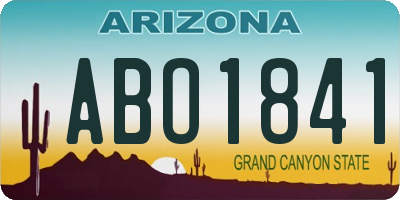 AZ license plate ABO1841