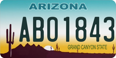 AZ license plate ABO1843