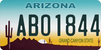 AZ license plate ABO1844
