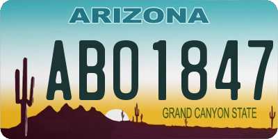 AZ license plate ABO1847