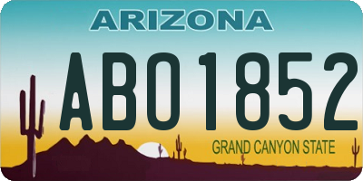 AZ license plate ABO1852