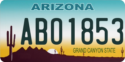 AZ license plate ABO1853