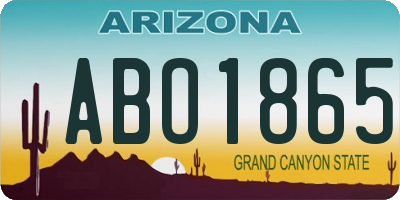 AZ license plate ABO1865