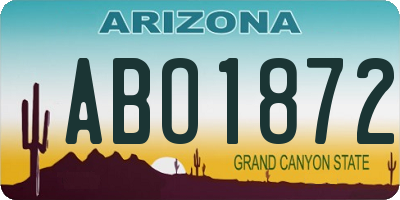 AZ license plate ABO1872