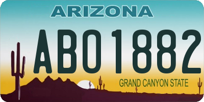 AZ license plate ABO1882