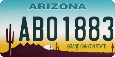 AZ license plate ABO1883