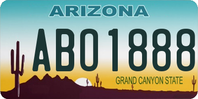 AZ license plate ABO1888
