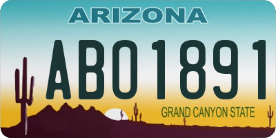 AZ license plate ABO1891