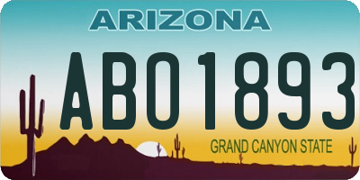 AZ license plate ABO1893