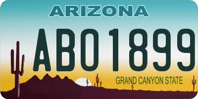 AZ license plate ABO1899