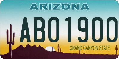 AZ license plate ABO1900