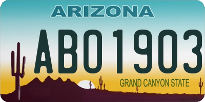 AZ license plate ABO1903
