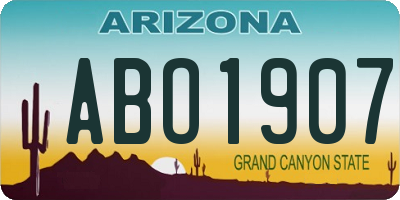 AZ license plate ABO1907