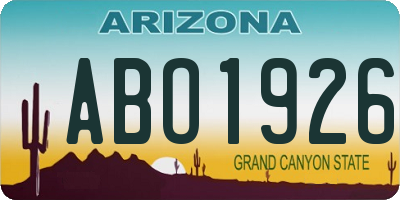 AZ license plate ABO1926